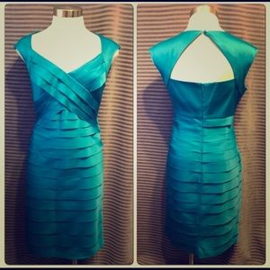 Rena Rowan teal cocktail dress size 8